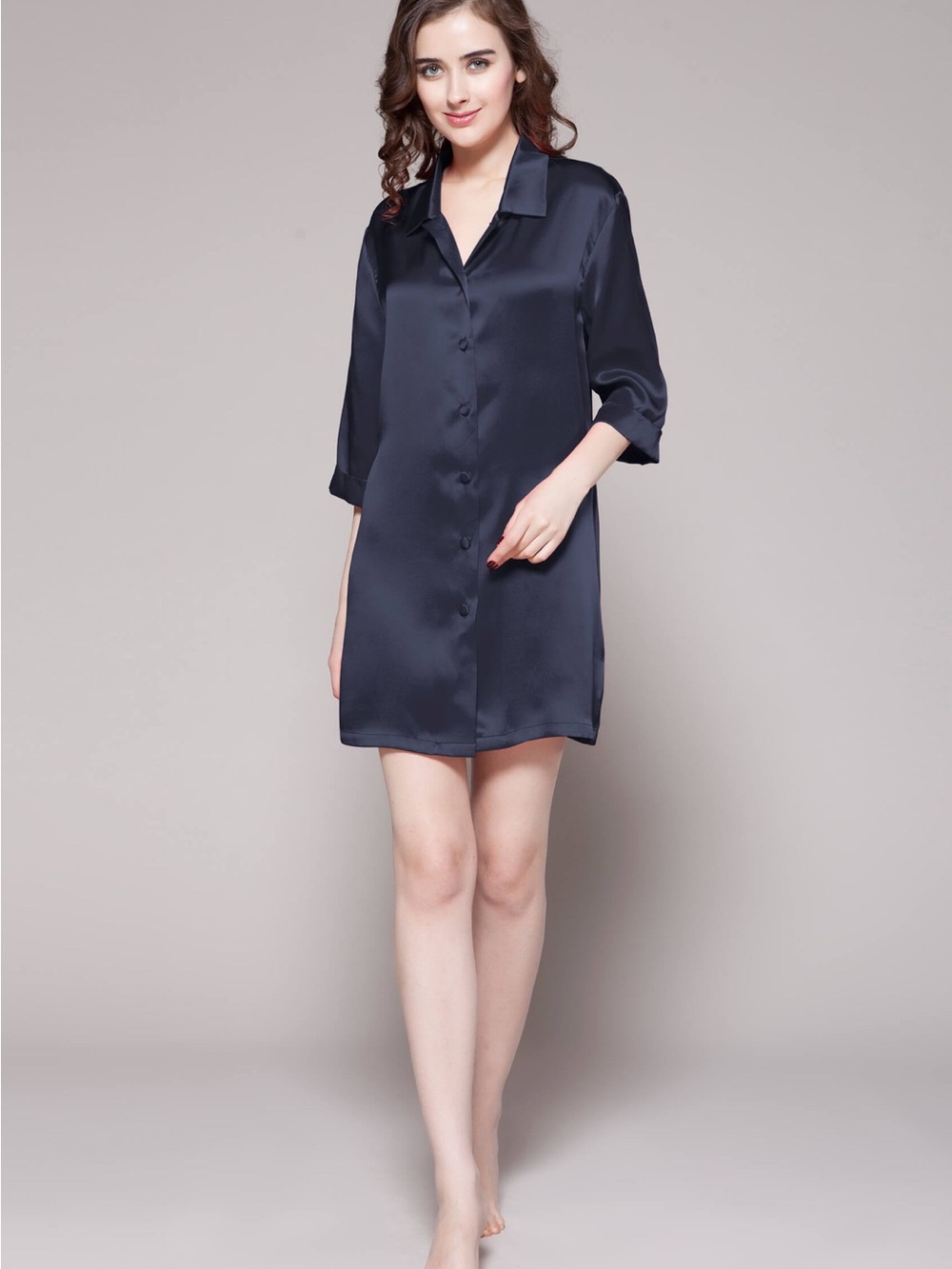 LILYSILK 100% Mulberry Silk Shirt Dress / Nightshirt
